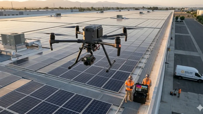 solar panel drone check